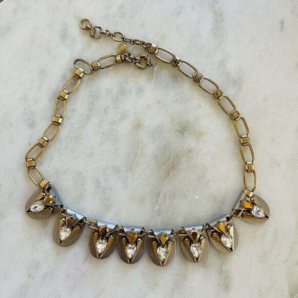 J Crew Jewel Crystal Spike Statement Necklace - Picture 7 of 7